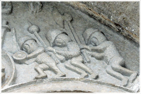 Soldater från 1300-talet i Källunge - foto: Bernt Enderborg